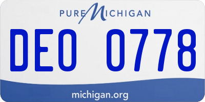 MI license plate DEO0778