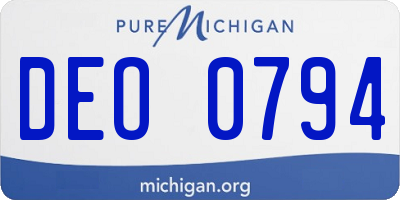 MI license plate DEO0794