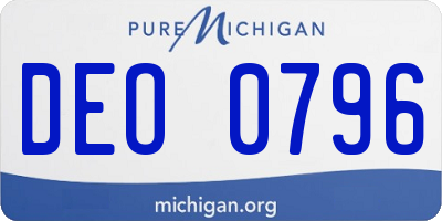 MI license plate DEO0796