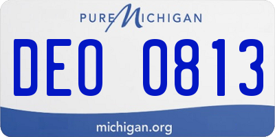 MI license plate DEO0813
