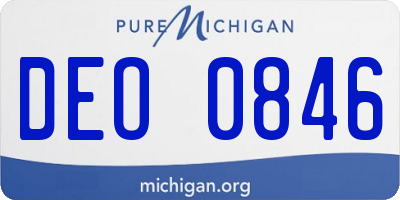 MI license plate DEO0846