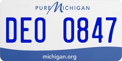 MI license plate DEO0847