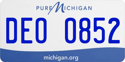 MI license plate DEO0852