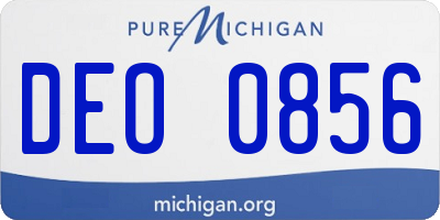 MI license plate DEO0856
