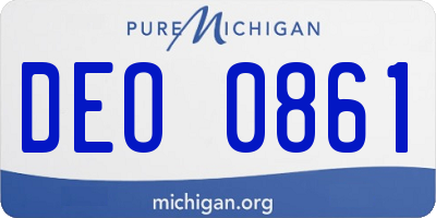MI license plate DEO0861