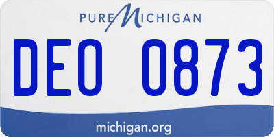 MI license plate DEO0873