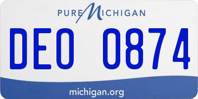 MI license plate DEO0874