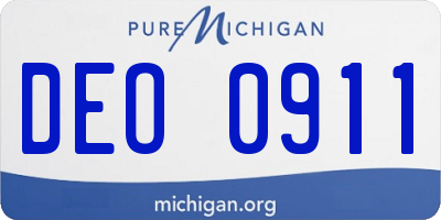 MI license plate DEO0911
