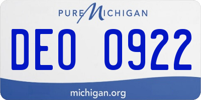 MI license plate DEO0922