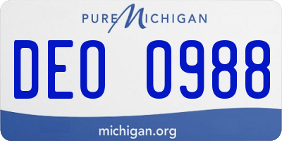 MI license plate DEO0988