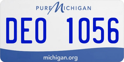 MI license plate DEO1056