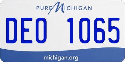 MI license plate DEO1065