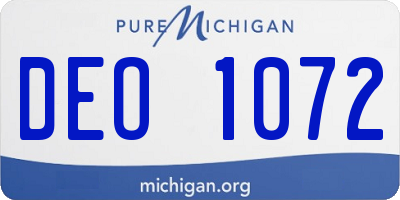 MI license plate DEO1072