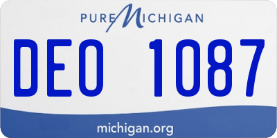 MI license plate DEO1087