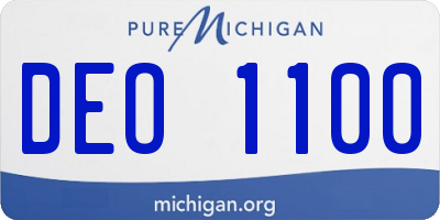 MI license plate DEO1100