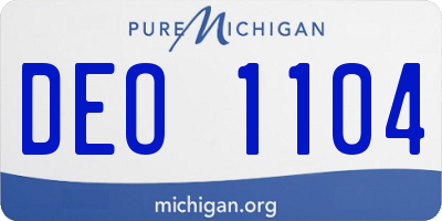 MI license plate DEO1104