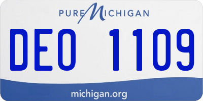 MI license plate DEO1109