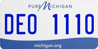 MI license plate DEO1110