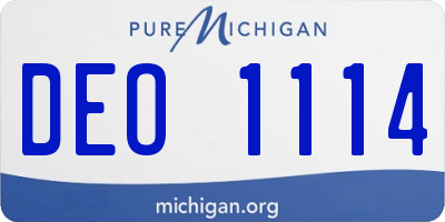 MI license plate DEO1114