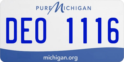 MI license plate DEO1116