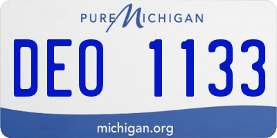 MI license plate DEO1133
