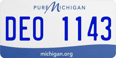 MI license plate DEO1143