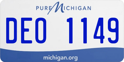 MI license plate DEO1149
