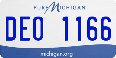 MI license plate DEO1166