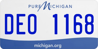 MI license plate DEO1168