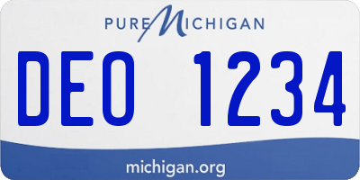 MI license plate DEO1234