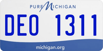 MI license plate DEO1311