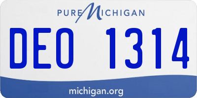 MI license plate DEO1314