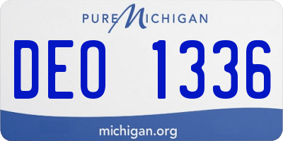 MI license plate DEO1336