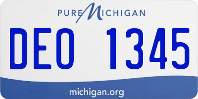 MI license plate DEO1345