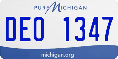 MI license plate DEO1347