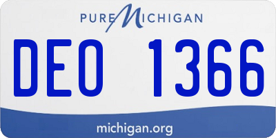 MI license plate DEO1366
