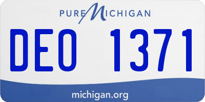MI license plate DEO1371