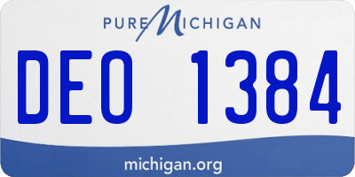 MI license plate DEO1384
