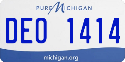 MI license plate DEO1414
