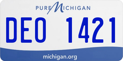MI license plate DEO1421