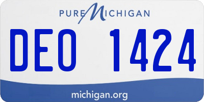 MI license plate DEO1424