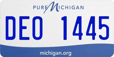MI license plate DEO1445