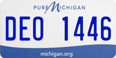 MI license plate DEO1446