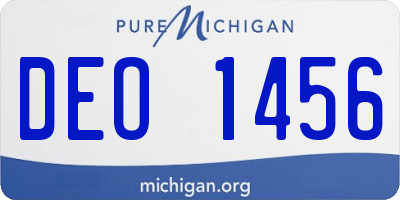 MI license plate DEO1456