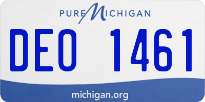 MI license plate DEO1461