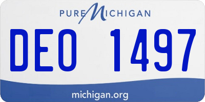 MI license plate DEO1497