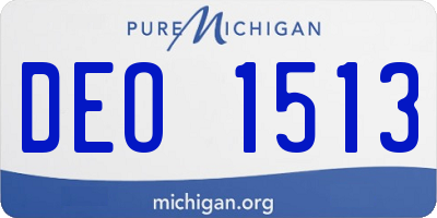 MI license plate DEO1513
