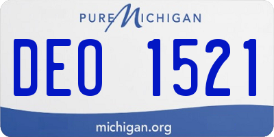 MI license plate DEO1521