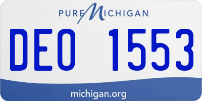 MI license plate DEO1553