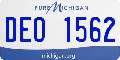 MI license plate DEO1562